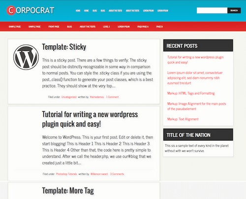 Corporate Free Personal Blog Template