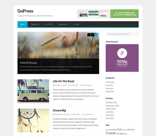 GoPress Free WP Template