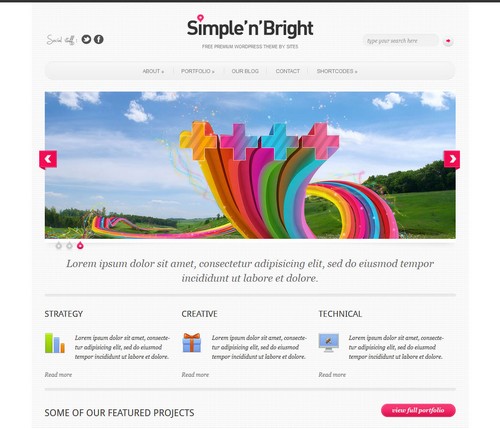 Simple n Bright WordPress Template